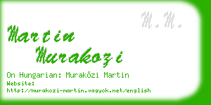 martin murakozi business card