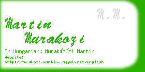 martin murakozi business card